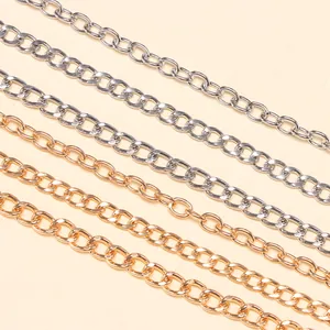 Hip-hop multilayer trousers chain in silver and gold metal finishes for denim accessories