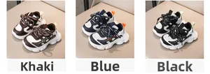 Trois variantes de chaussures de sport pour enfants avec maille respirante et semelles épaisses