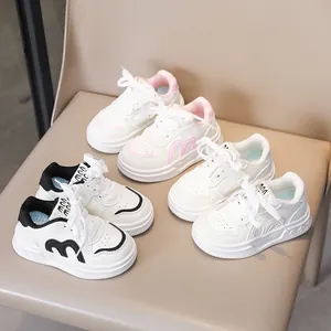 Kinder Mode Weiße Sneaker Atmungsaktiv Lässig Freizeitschuhe Für Jungen Mädchen Weiche Sohle Rutschfest Dicke Sohle Schuhe