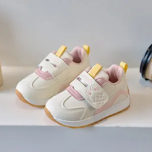 Kids breathable running sneakers with soft soles and cute cartoon bunny for toddlers