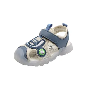 Kids athletic sandals with breathable mesh and protective closed toe design for beach use