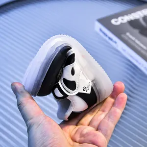 Close-up of flexible soft sole kids sneaker showing bendable non-slip rubber material