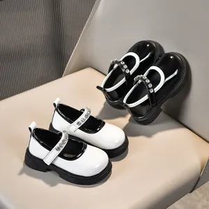 Mädchen Mary Jane Schuhe Lackleder Strass Prinzessin Hochzeit Party Kleidung Schuhe Rutschfest Weiche Sohle Kleinkind Flats