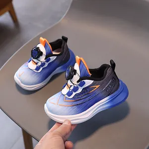 Baskets respirantes pour enfants à dégradé bleu-violet avec fermeture à boucle rotative
