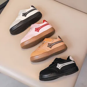 Scarpe da Skate Casual per Bambini e Neonati in Pelle Microfibra Suola Morbida Sneakers con Chiusura a Strappo per Ragazzi e Ragazze