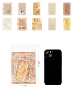 Lace retro floral scrapbook paper with hollow butterfly patterns and vintage floral stamps