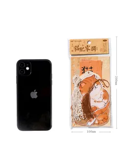 Cat bookmarks set with orange cat designs and tassel, 200mm x 100mm size display