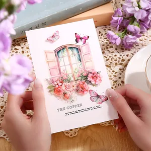 Pegatinas PET Vintage Secret Garden Impermeables Florales Mariposa Paisaje Arquitectónico Material Decorativo Para Scrapbooking DIY Journaling