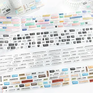 Cinta Washi Artística Troquelada con Texto de Poesía Rollo de Pegatinas con Citas Poéticas para Scrapbooking y Diario Decoración DIY