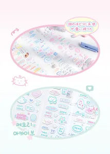 Detalle de pegatinas de animales lindos para scrapbooking en azul y rosa macaron suave
