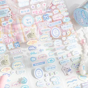 Cintas Washi de Animales de Dibujos Animados Papel Estucado Pegatinas Scrapbooking DIY Color Macarrón Cinta Decorativa para Diario DIY