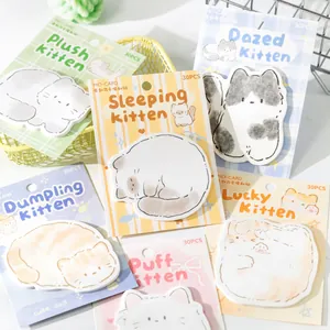 Cute Cat Park Series Shaped Sticky Notes Kawaii Kitten Memo Pads For Journaling Scrapbooking Office School Supplies Stationery