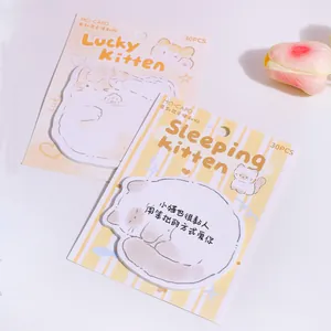 Cat-themed shaped sticky notes set featuring cute kitten illustrations for scrapbooking