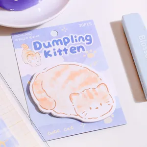 Cute orange tabby kitten shaped sticky notes with 30 sheets for stationery decoration