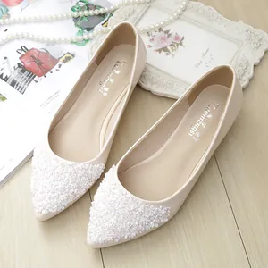 Scarpe Basse a Punta Donna Paillettes Scintillanti Strass Eleganti Nero Albicocca Pelle Verniciata Microfibra Mocassini Casual