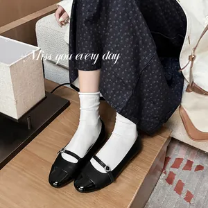 Manoletinas Mary Jane Vintage para Mujer Hebilla de Strass de Corazón Bicolor Charol Microfibra Zapatos de Vestir Plata Negro