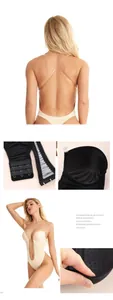 Dettaglio body reggiseno schiena scoperta con scollo a V e spalline trasparenti