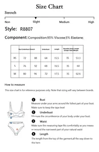 Detailed size chart for wireless bra with bust measurements and sizing guide