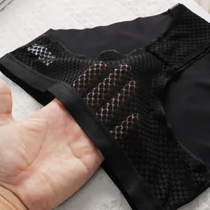 Culotte noire sans couture grande taille pour femme avec maille nid d'abeille