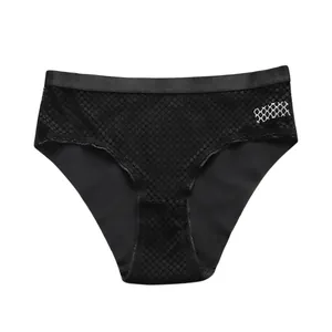 Culotte sans couture grande taille en maille noire avec large ceinture élastique