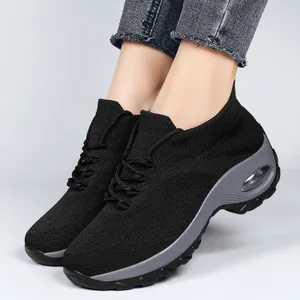 Damen Freizeit-Walking-Schuhe aus atmungsaktivem Mesh mit dicker Sohle und Luftpolster