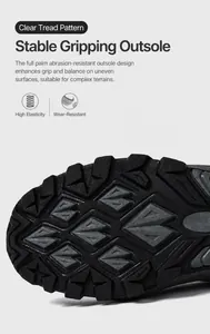 Detailansicht der strapazierfähigen Gummilaufsohle mit tiefem Profil für Wanderschuhe