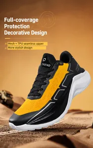 Detail of breathable TPU mesh and supercritical EVA anti-slip thick sole on running shoes