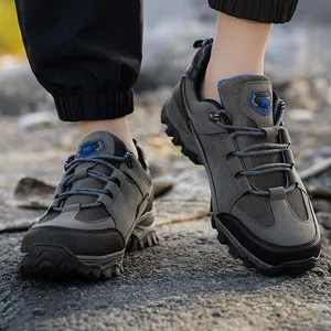 Scarpe da Trekking Outdoor da Uomo Antiscivolo Resistenti all'Usura in Pelle Scamosciata e Mesh Basse Sneakers Traspiranti per Alpinismo da Uomo