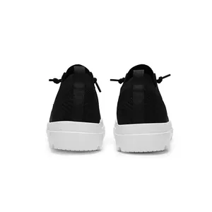 Lightweight breathable mesh hiking sneakers for men and women with black knit and white sole