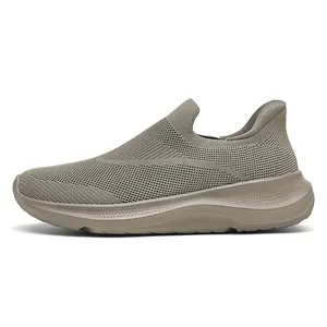 Khaki Atmungsaktive Mesh Slip-On Laufschuhe für Damen und Herren im Sommer