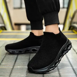 Casual Sports Sock Sneakers For Men Women Mesh Upper Breathable Slip On Walking Shoes Hollow Outsole Lightweight Urban Footwear