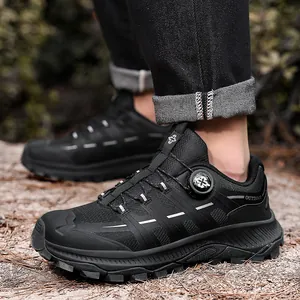 Scarpe da trekking nere da uomo con sistema a rotella e mesh traspirante per esterno