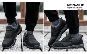 Détail de chaussures d'hiver imperméables avec semelle antidérapante et doublure chaude