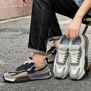 Men's Casual Patchwork Sneakers Breathable Lightweight Running Walking Shoes Outdoor Hiking Chunky Sole Fashion Footwear