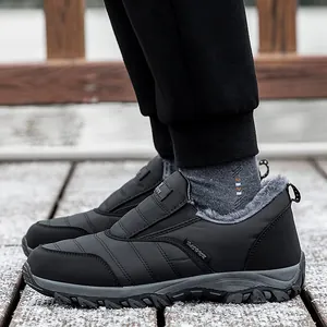 Chaussures d'hiver sans lacets avec doublure pelucheuse et semelle antidérapante