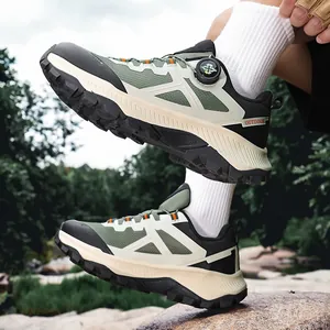 Classic breathable mesh hiking shoes for men with quick-adjust dial lacing and non-slip sole