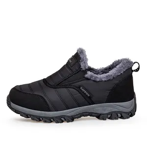 Bottes de neige d'hiver à enfiler avec tissu matelassé et semelle en caoutchouc