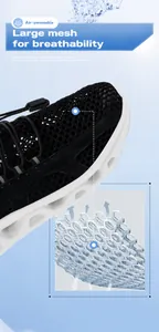 Primer plano de la malla transpirable en las zapatillas de senderismo para exterior