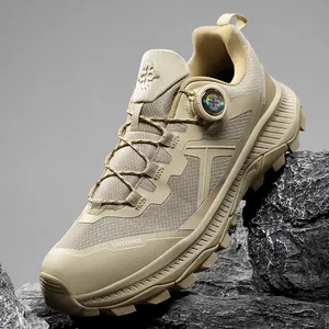 Men Outdoor Hiking Shoes Non-slip Mountaineering Sneakers With Rotating Buckle Breathable Cross Country Running Shoes