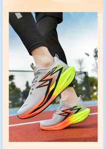 Dynamic view of FEIRAN 4 running shoes with gradient foam sole and breathable mesh