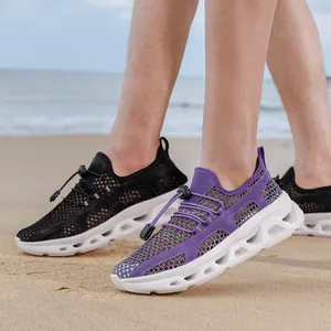 Zapatos de agua transpirables para exterior con malla y suela hueca flexible