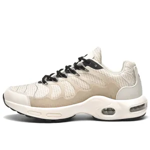 Scarpe antinfortunistiche con punta in acciaio e cuscino d'aria in rete beige e kaki
