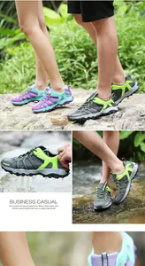 Detail van wandelschoenen met ademend mesh en antislip rubberen buitenzolen
