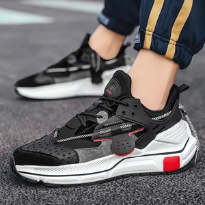 Herren Chunky Sneaker Echtes Leder Patchwork Retro Atmungsaktiv Netzgewebe Sportschuhe Streetwear Mode Dicke Sohle Dad Shoes