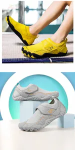 Close-up of quick-dry water shoes with breathable mesh and anti-slip rubber outsoles