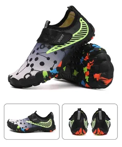 Close-up of kids water shoes showing non-slip rubber sole and breathable fabric
