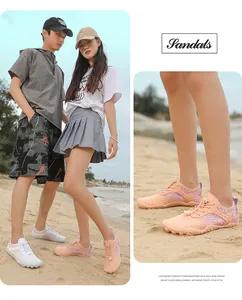 Détails de chaussures d'eau respirantes avec semelles antidérapantes et lacets élastiques