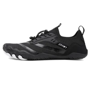 Scarpe da trekking acquatico nere con rete traspirante e suola in gomma antiscivolo