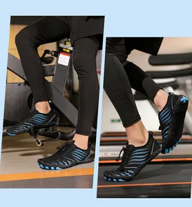 Breathable five-finger barefoot shoes with elastic laces for gym and cycling usage