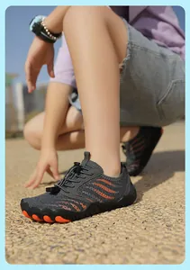 Kids quick-dry water shoes with anti-slip rubber sole and bungee laces for outdoor activities